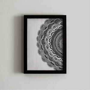 Large detailed mandala art original drawing